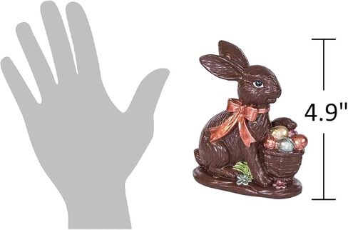 The Bridge Collection Decorative Faux Chocolate Bunny – Easter Candy Inspired Rabbit Figurine – Seasonal Spring Home Accent in Saudi Arabia