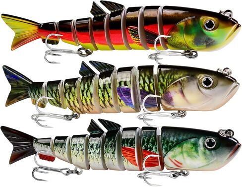 Fishing Lures Multi Jointed Fish Fishing Kits Slow Sinking Lifelike Swimbait Freshwater and Saltwater Crankbaits for Bass Trout Bass Lures in Kuwait