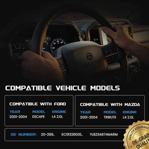 KELOKE Power Steering Pump, with pulley, Compatible with Ford Escape 2001-2004 L4 2.0L; Compatible with Mazda Tribute 2001-2004 L4 2.0L. Replace# 20-299 EC0132600E in Kuwait