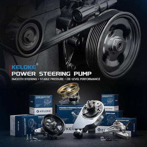 KELOKE Power Steering Pump, with pulley, Compatible with Ford Escape 2001-2004 L4 2.0L; Compatible with Mazda Tribute 2001-2004 L4 2.0L. Replace# 20-299 EC0132600E in Kuwait