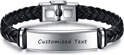 Yahuah Yahusha Bracelet, Jewish Israel Hebrew Black Rope Bracelet, Israel Jewelry for Men and Women，Leather Braided Bracelet (Black) in Kuwait