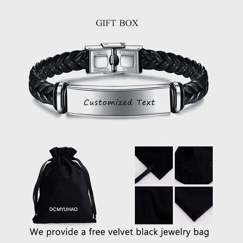 Yahuah Yahusha Bracelet, Jewish Israel Hebrew Black Rope Bracelet, Israel Jewelry for Men and Women，Leather Braided Bracelet (Black) in Kuwait