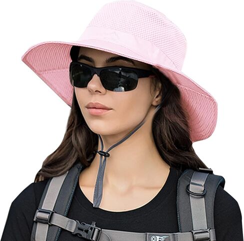 Rosoz Sun Hats for Men Women UPF 50+ Breathable Wide Brim Summer Fishing | Water Resistant Foldable Lightweight Detachable Chin Strap in Kuwait