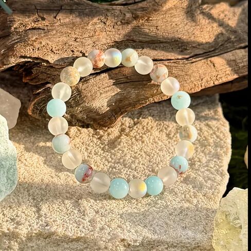 هدايا سلة عيد الفصح، كريستال شفاء للنساء والرجال، أمازونيتي العقيق الأبيض لتخفيف التوتر، حجر طبيعي قابل للتمدد، سوار مطرز هدية لحشو بيض عيد الفصح، أساسيات عيد ميلاد المعمودية in Kuwait