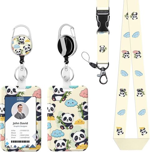 ID Badge Holder with Lanyard Strawberry Retractable Reel Lanyards for ID Badges Name Tag Clips Funny Nurse Teacher Office Student Gift in Saudi Arabia