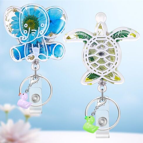Plifal Dried Flower Nurse Badge Reel Retractable - Cute Cardiac Flower Retractable ID Name Card Badge Reel Holder with Alligator Clip, Nurse Nursing Office Medical Worker Student Accessories Gifts in Saudi Arabia