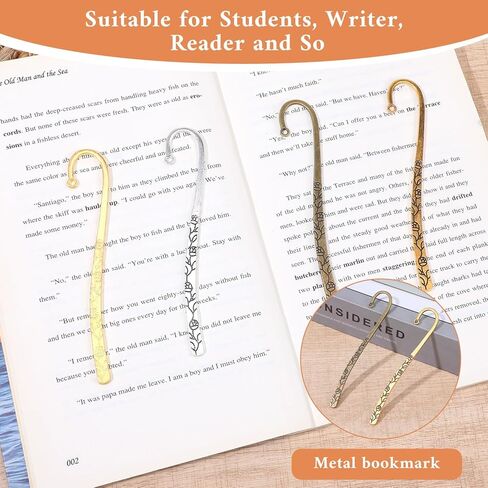 40 حزمة من الإشارات المرجعية المعدنية، خطاف معدني على شكل دبوس شعر منحوت عتيق مع علامات كتاب حلقية إشارات مرجعية منقوشة، سحر صناعة المجوهرات in Kuwait