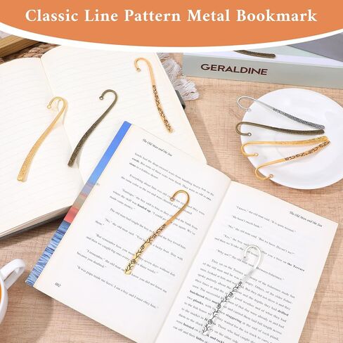 40 حزمة من الإشارات المرجعية المعدنية، خطاف معدني على شكل دبوس شعر منحوت عتيق مع علامات كتاب حلقية إشارات مرجعية منقوشة، سحر صناعة المجوهرات in Kuwait