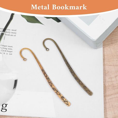 40 حزمة من الإشارات المرجعية المعدنية، خطاف معدني على شكل دبوس شعر منحوت عتيق مع علامات كتاب حلقية إشارات مرجعية منقوشة، سحر صناعة المجوهرات in Kuwait