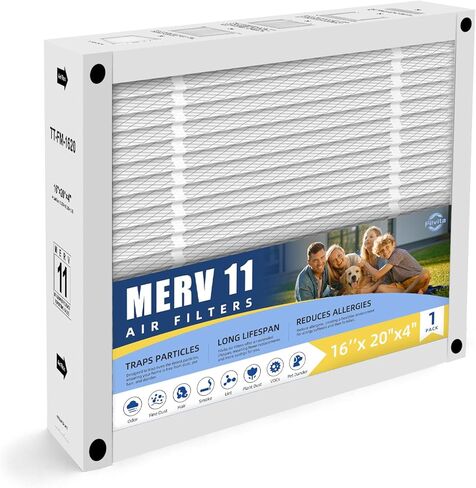 فلتر هواء بديل 16x20x4 متوافق مع TopTech TT-FM-1620QB، من أجل TechPure TT-MAC-1722 قابل للطي (عبوة واحدة) in Kuwait