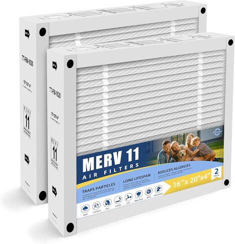 فلتر هواء بديل 16x20x4 متوافق مع TopTech TT-FM-1620QB، من أجل TechPure TT-MAC-1722 قابل للطي (عبوة واحدة) in Kuwait
