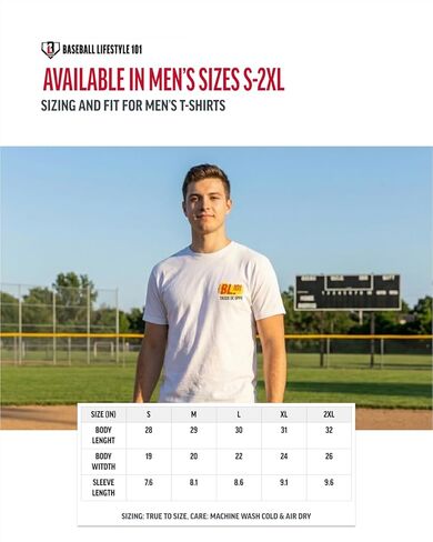 Baseball Lifestyle 101 Taco Tee for Men - White, Soft 60/40 Blend, Breathable, Side-Seamed T-Shirt, Adult Sizes S-XL in Kuwait