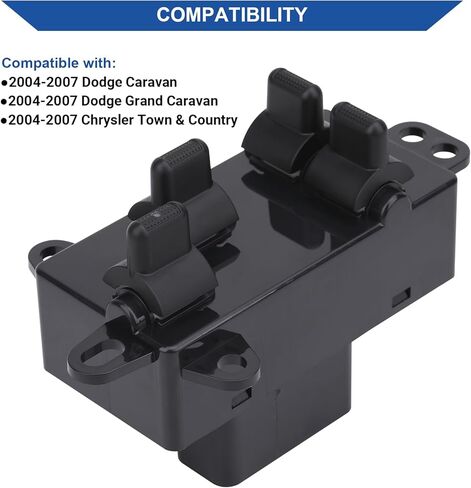 Obaee Power Window Switch Master Control Button Front Left Driver Side Compatible with Chrysler Town Country/Dodge Caravan/Grand Caravan 2004 2005 2006 2007 Replaces OE 4685732AC 04685732AC 901-449 in Saudi Arabia