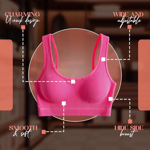 حمالات صدر رياضية للنساء - حمالة صدر يوغا مريحة من النايلون غير مبطنة للصغار - قمصان علوية نسائية خفيفة الوزن ومريحة للملابس الرياضية in Kuwait