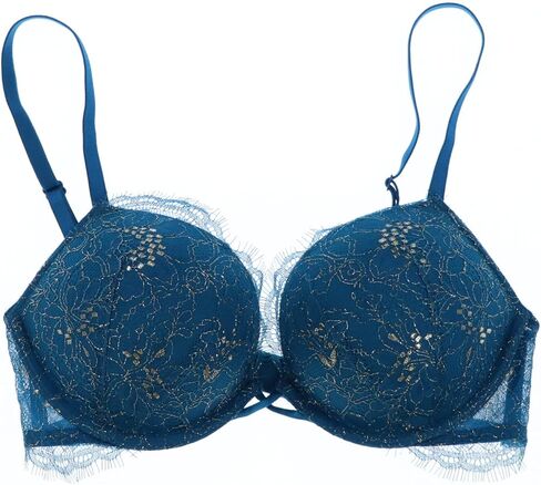 Victoria's Secret Bra Bombshell Add 2 Cups Shimmer Lace (34A, Blue) in Saudi Arabia
