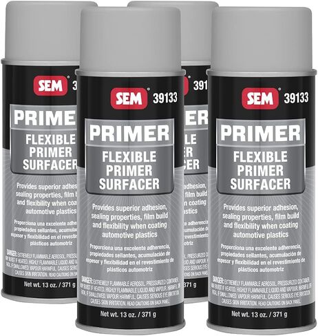 SEM Flexible Primer Surfacer | Quick Drying, Ready to Spray Sandable Primer Paint | Adheres to Difficult plastics, Hides Minor Surface Defects (4-Pack) | in Saudi Arabia