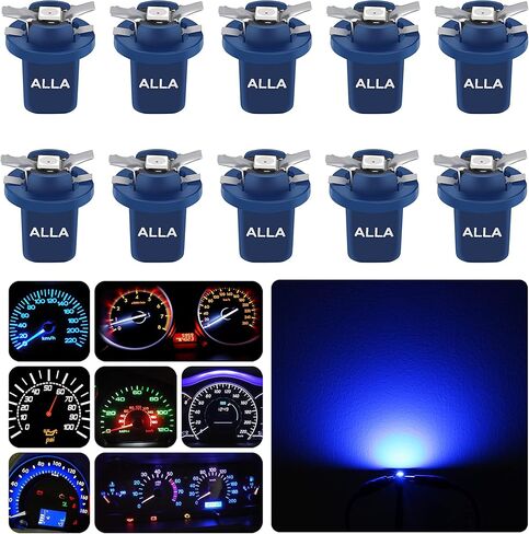 Alla Lighting Super Bright B8.5D 2721MF 17035 BP17035 2351MFX6 LED Bulbs, Blue Instrument Panel Lights 3030 SMD Dashboard, Gauge Cluster Speedometer, Indicator Lights in Saudi Arabia