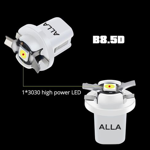 Alla Lighting Super Bright B8.5D 2721MF 17035 BP17035 2351MFX6 LED Bulbs, Blue Instrument Panel Lights 3030 SMD Dashboard, Gauge Cluster Speedometer, Indicator Lights in Saudi Arabia
