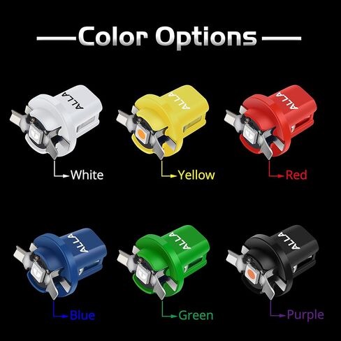 Alla Lighting Super Bright B8.5D 2721MF 17035 BP17035 2351MFX6 LED Bulbs, Blue Instrument Panel Lights 3030 SMD Dashboard, Gauge Cluster Speedometer, Indicator Lights in Saudi Arabia