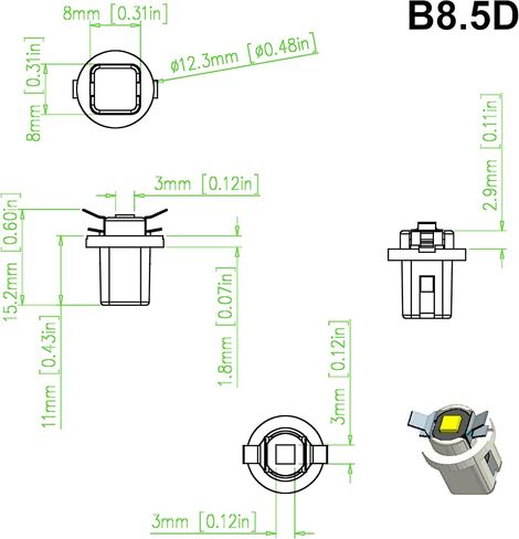 Alla Lighting Super Bright B8.5D 2721MF 17035 BP17035 2351MFX6 LED Bulbs, Blue Instrument Panel Lights 3030 SMD Dashboard, Gauge Cluster Speedometer, Indicator Lights in Saudi Arabia