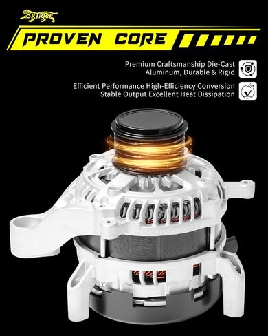 Oktiger Upgraded 2.0L Alternator for Honda Civic Ex Lx Lx-p Sport Type r 2016 2017 2018 2019 2020 2021 2022, Only fit for Automatic Transmission, L4 12V 135A CW 7-Groove Pulley, OE 31100-5BA-A01 in Kuwait