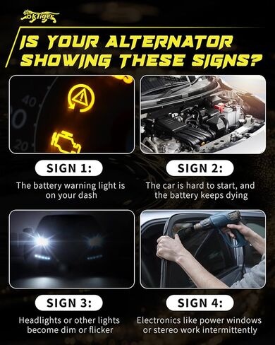 Oktiger Upgraded 2.0L Alternator for Honda Civic Ex Lx Lx-p Sport Type r 2016 2017 2018 2019 2020 2021 2022, Only fit for Automatic Transmission, L4 12V 135A CW 7-Groove Pulley, OE 31100-5BA-A01 in Kuwait