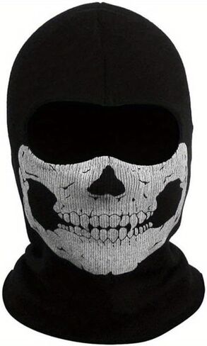 Balaclavas Headwear Black Ghost Head Bone Full Face Mask - Windproof Motorcycle Riding Gear, Slim Edition for Unique Unique in Saudi Arabia