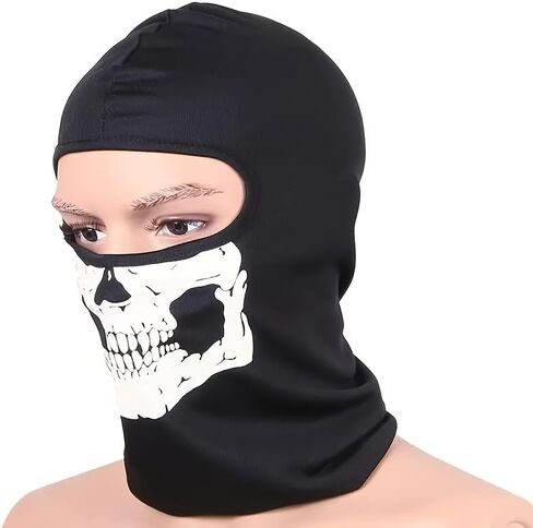 Balaclavas Headwear Black Ghost Head Bone Full Face Mask - Windproof Motorcycle Riding Gear, Slim Edition for Unique Unique in Saudi Arabia