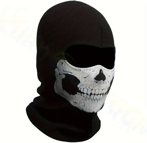 Balaclavas Headwear Black Ghost Head Bone Full Face Mask - Windproof Motorcycle Riding Gear, Slim Edition for Unique Unique in Saudi Arabia