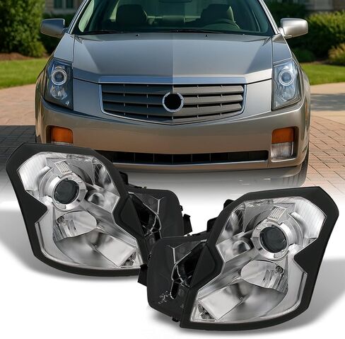 AKKON - For Cadillac CTS Halogen Type Chrome OE Replacement Headlights Driver/Passenger Head Lamps Pair New in Saudi Arabia