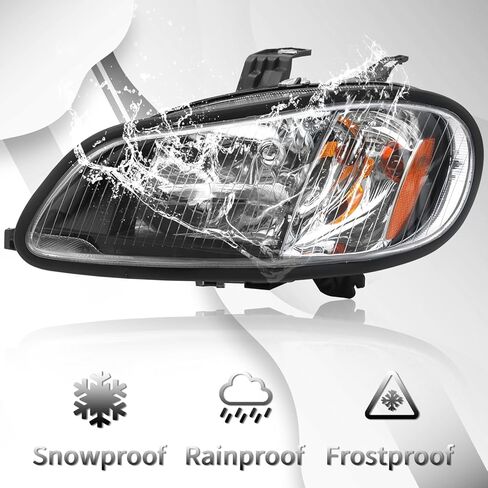 aostirmotor Headlights Assembly Fit for 2004-2013 Freightliner M2 106 M2 112, Black Housing Halogen Headlamp pair (Driver and Passenge Side) in Kuwait