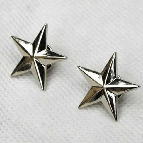 2PCS WW2 US Army One Star Brigadier General Rank Insignia Badges Silver US in Saudi Arabia