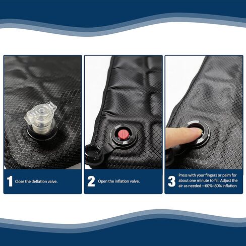 Inflatable Seat Cushion for Airplane Travel Portable Air Seat Cushion Pressure Relief with 49 Airbags TPU 15X15 Inches Black 1PSC in Saudi Arabia