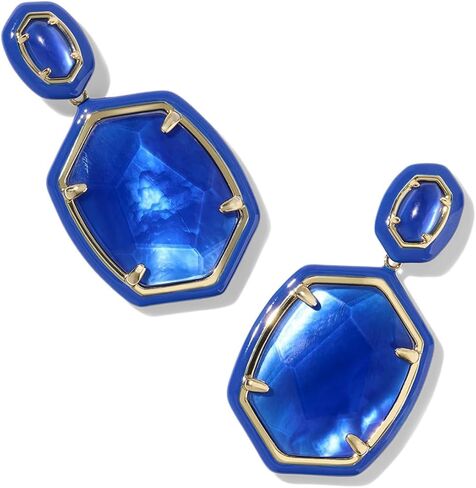 Kendra Scott, Women's, Daphne Enamel Frame Drop Earrings, Cobalt Blue Illusion, One Size in Saudi Arabia