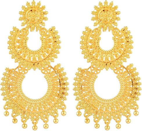 Efulgenz Indian Earrings for Women Indian Earrings Chandbali Ethiopian Style Jewelry Metal Balls Drop Dangle Antique Boho Earrings Jewelry for Women in Saudi Arabia