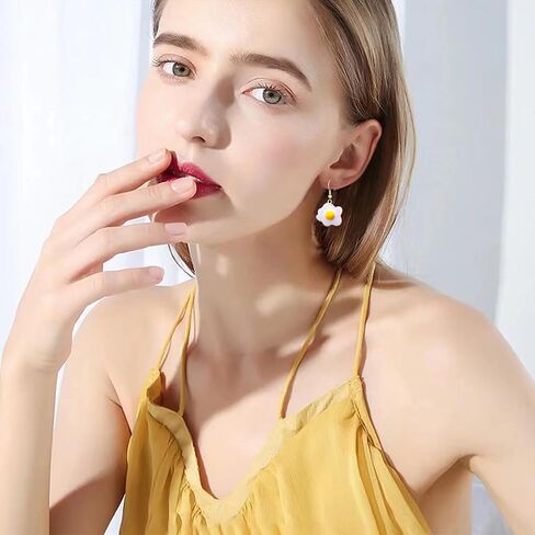 Resin Lifelike Food Dangle Earrings Funny Hen house Egg Earrings for Women Cute Decoration Jewelry Gifts in Saudi Arabia
