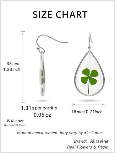Real Flower Earrings for Women, Christmas Jewelry Gifts, Handmade with Delicate Pressed Flowers, Meaningful and Elegant Present for Her, Boho Nature-Inspired Earrings in Saudi Arabia