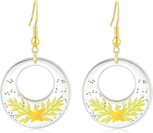 Real Flower Earrings for Women, Christmas Jewelry Gifts, Handmade with Delicate Pressed Flowers, Meaningful and Elegant Present for Her, Boho Nature-Inspired Earrings in Saudi Arabia