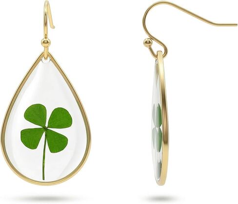 Real Flower Earrings for Women, Christmas Jewelry Gifts, Handmade with Delicate Pressed Flowers, Meaningful and Elegant Present for Her, Boho Nature-Inspired Earrings in Saudi Arabia