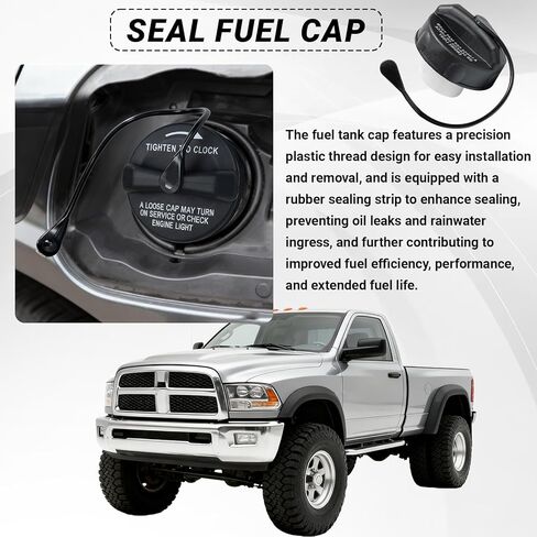 Gas Cap Fuel Cap Replacement for Dodge 52030377AB Ram 1500 2500 3500 Caravan Fuel Accessories Jeep Wrangler JK TJ Liberty Grand Cherokee 2003-2020 Gas Tank Cover OEM Fit in Kuwait