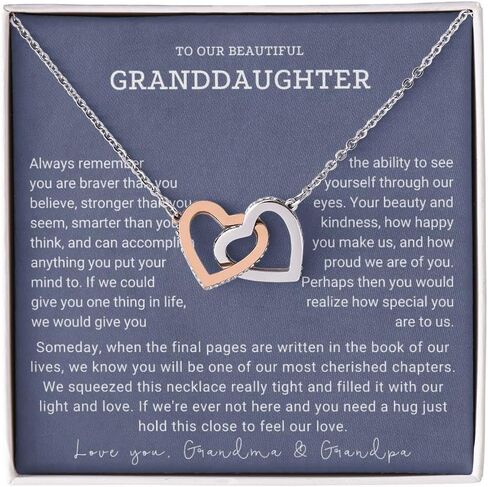 To Our Granddaughter Necklace, Granddaughter Necklace From Grandparents, Granddaughter Gifts From Grandma And Grandpa, Graduation Gift, Surprise Christmas, Happy Birthday Message Card #11 in Saudi Arabia