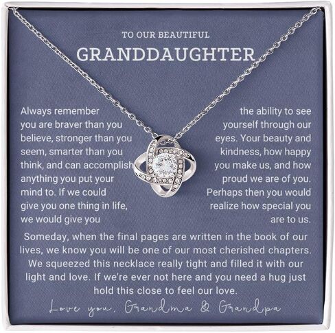 To Our Granddaughter Necklace, Granddaughter Necklace From Grandparents, Granddaughter Gifts From Grandma And Grandpa, Graduation Gift, Surprise Christmas, Happy Birthday Message Card #11 in Saudi Arabia