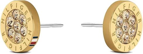 Tommy Hilfiger Women's Jewelry 2780566 Gold Plated Stud Earrings with Crystals, Color: Gold Plated in Saudi Arabia