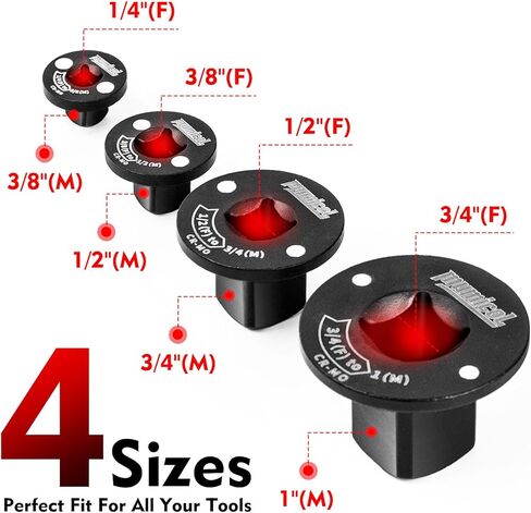 4PCS Low Profile Impact Socket Adapter Set, 3/8" to 1/2", 1/4" to 3/8", 3/4" to 1", 1/2" to 3/4" Socket Adapter Set, Designed for Tight Spaces, Stackable, Automotive, DIY, Industry, CR-MO in Kuwait