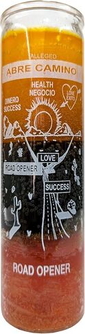 Generic Abre Camino (Road Opener) Gold/Green/Orange Pilar Candle in Saudi Arabia
