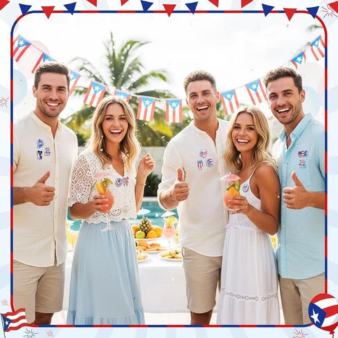 24 Pcs Puerto Rico Pins Souvenirs Gift Bulk Pavas De Puerto Rico Flag Coqu Lapel Brooches Patriotic Accessories Decor for Parade Party Favors Supplies in Saudi Arabia