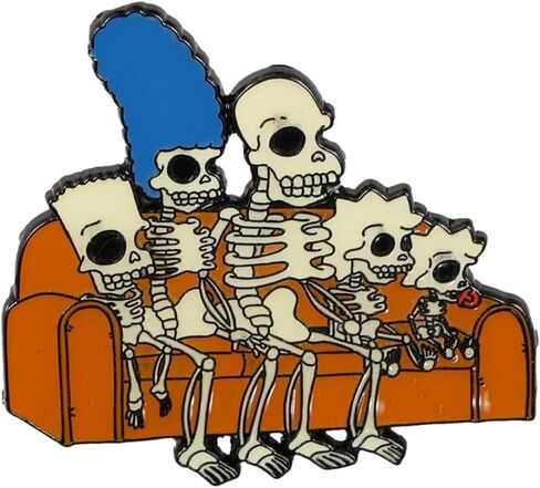 The Simpsons Treehouse Of Horror Couch Skeleton Family Enamel Pin in Saudi Arabia