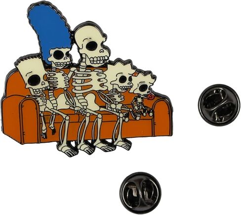 The Simpsons Treehouse Of Horror Couch Skeleton Family Enamel Pin in Saudi Arabia
