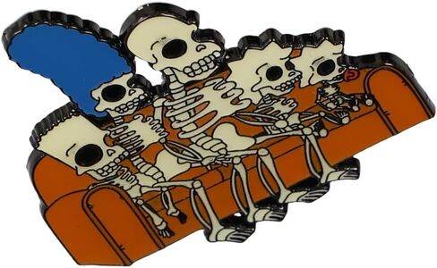 The Simpsons Treehouse Of Horror Couch Skeleton Family Enamel Pin in Saudi Arabia