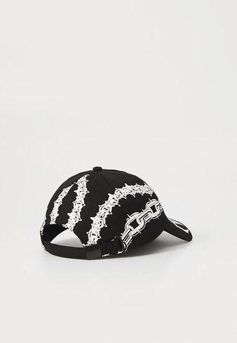 VERSACE JEANS COUTURE Black/White Chain Print Pattern Signature Baseball Cap in Saudi Arabia